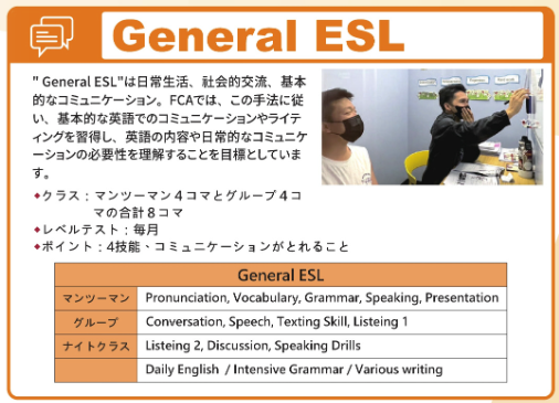 General ESLの授業説明